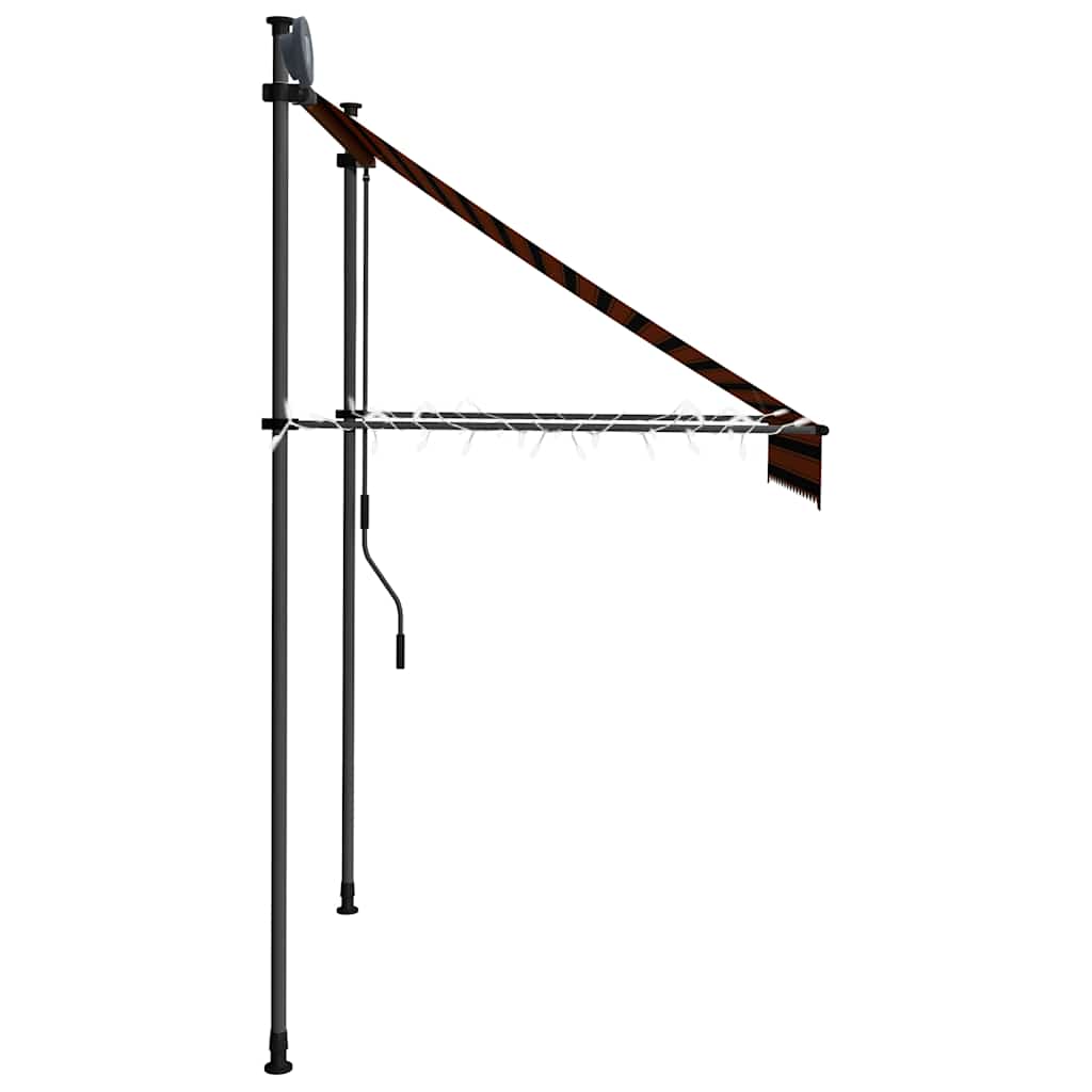 vidaXL Retractable Awning | Orange and Brown | Polyester with PU coating, Steel 5