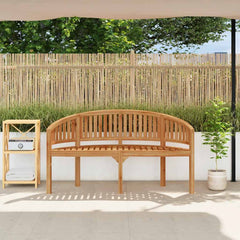 vidaXL Banana Bench 151 cm Solid Teak Wood 3