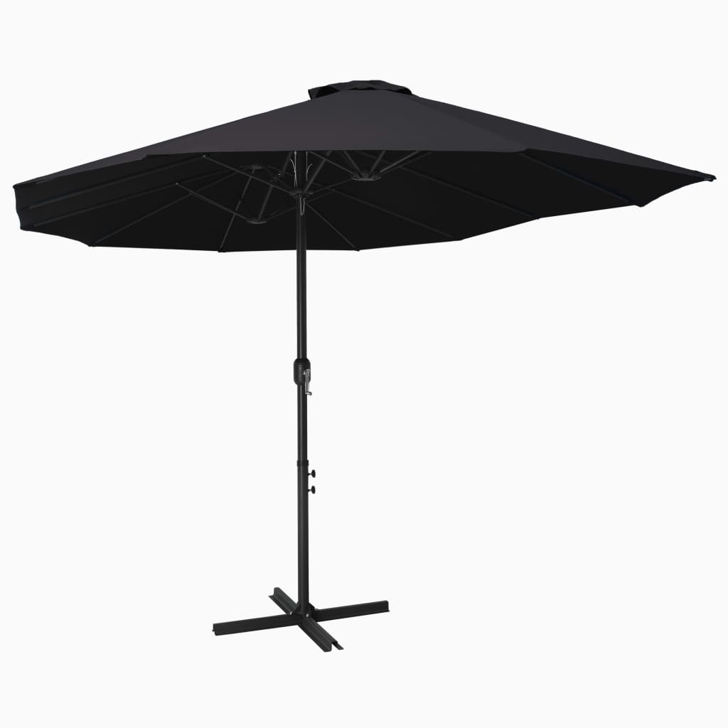 vidaXL Garden Parasol with Aluminium Pole 460x270 cm Black 1