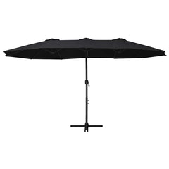 vidaXL Garden Parasol with Aluminium Pole 460x270 cm Black 2