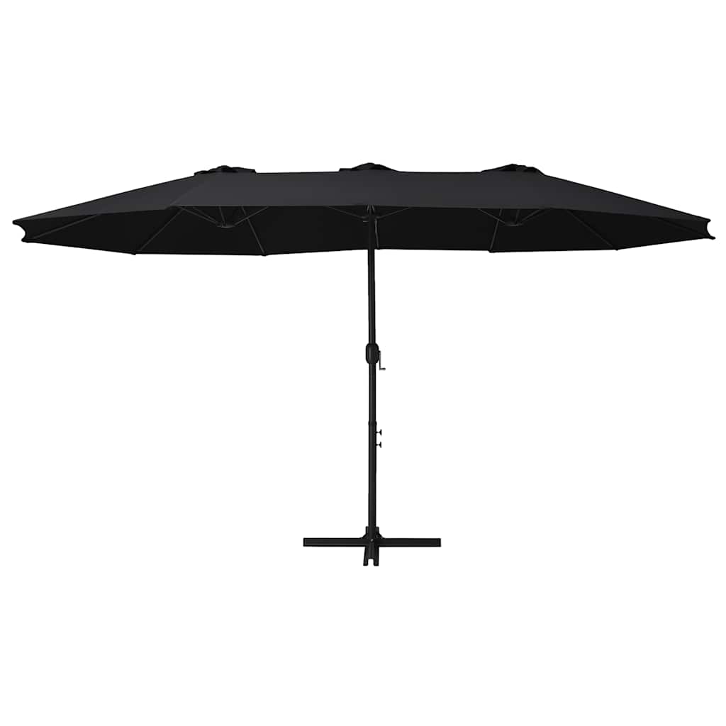 Outdoor Parasol with Aluminium Pole 460x270 cm Black