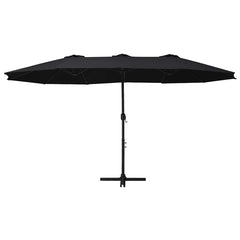 Outdoor Parasol with Aluminium Pole 460x270 cm Black