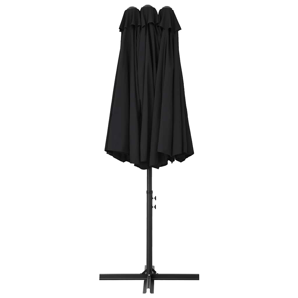 vidaXL Garden Parasol with Aluminium Pole 460x270 cm Black 4