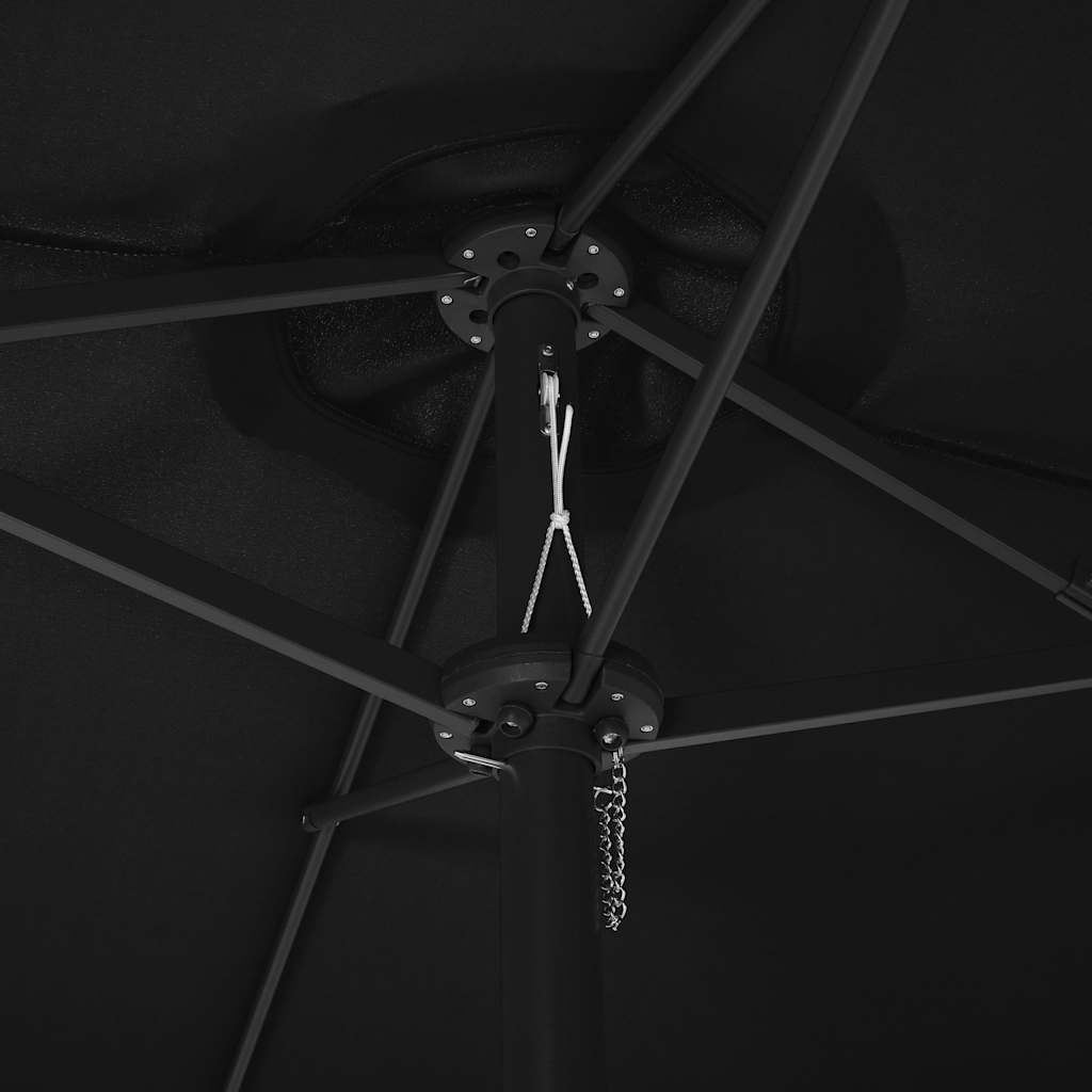 vidaXL Garden Parasol with Aluminium Pole 460x270 cm Black 5