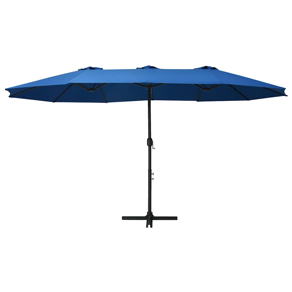 vidaXL Garden Parasol with Aluminium Pole 460x270 cm Blue 2