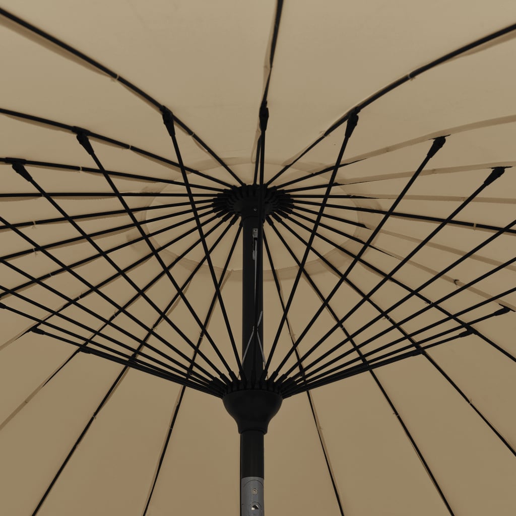vidaXL Garden Parasol with Aluminium Pole 250 cm Taupe 5