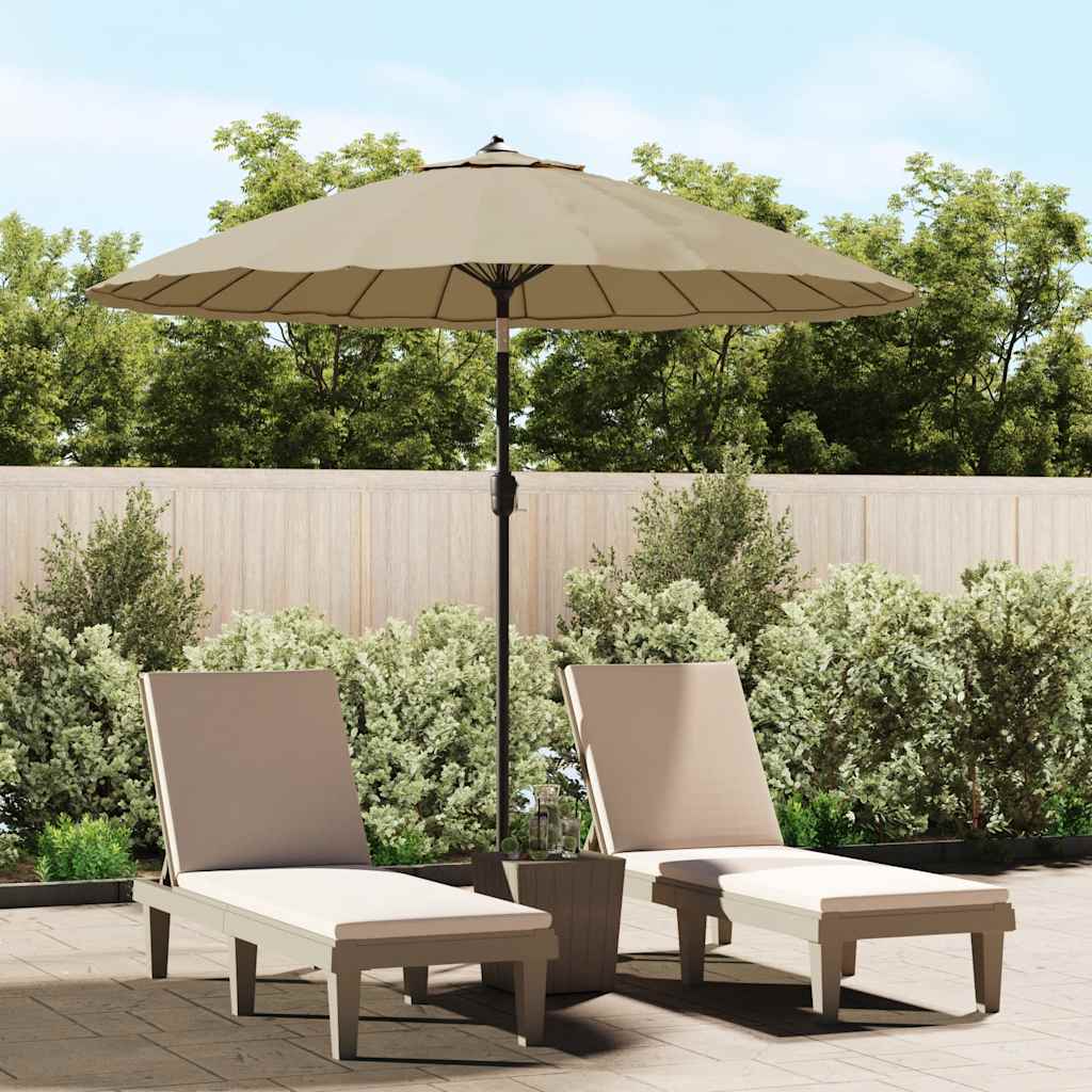 vidaXL Garden Parasol with Aluminium Pole 250 cm Taupe 1