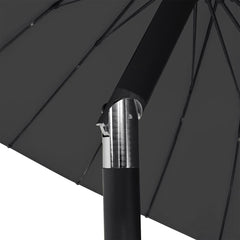 vidaXL Garden Parasol with Aluminium Pole 250 cm Black 6