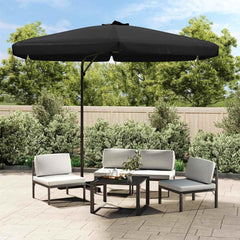 Garden Parasol with Steel Pole 300 cm Black