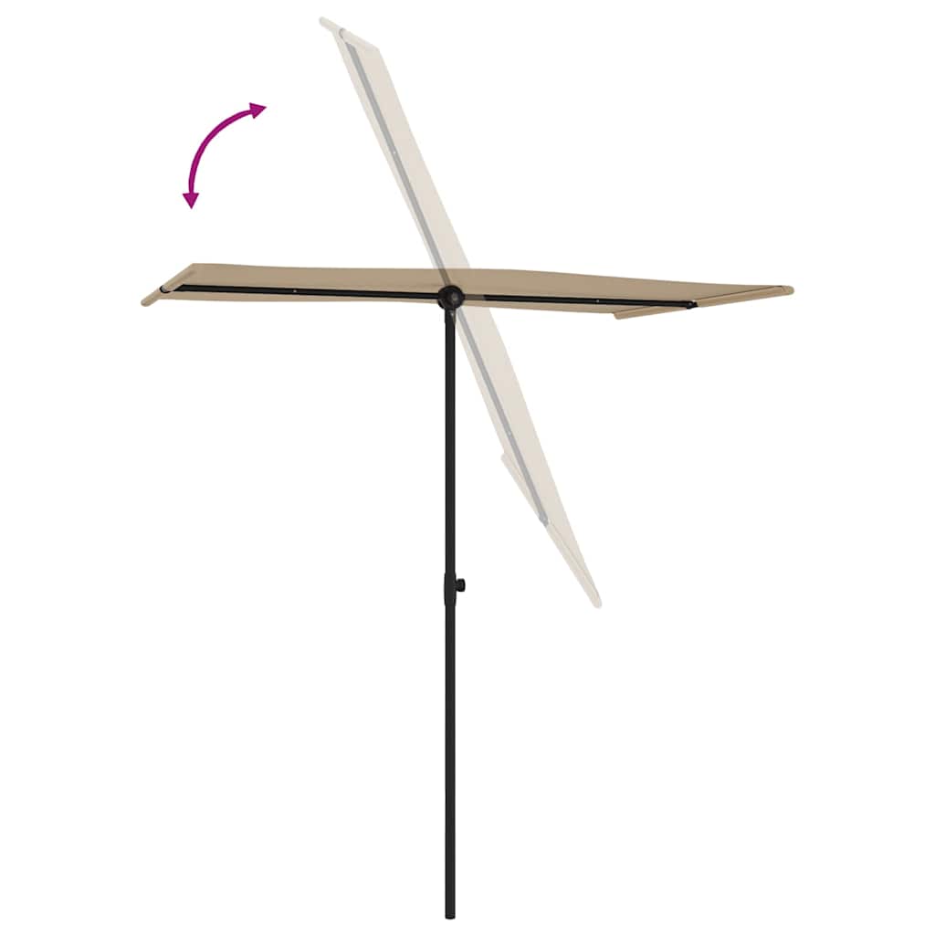 vidaXL Garden Parasol | Taupe | Polyester, Aluminium | 180x110 cm | Rotatable 6
