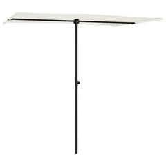 vidaXL Garden Parasol with Aluminium Pole 2x1.5 m Sand White 3