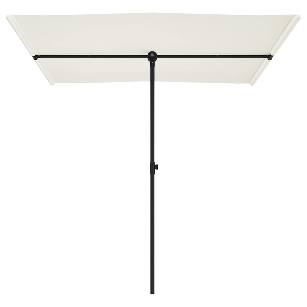 vidaXL Garden Parasol with Aluminium Pole 2x1.5 m Sand White 4