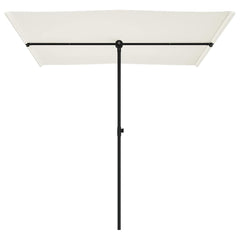 vidaXL Garden Parasol with Aluminium Pole 2x1.5 m Sand White 4
