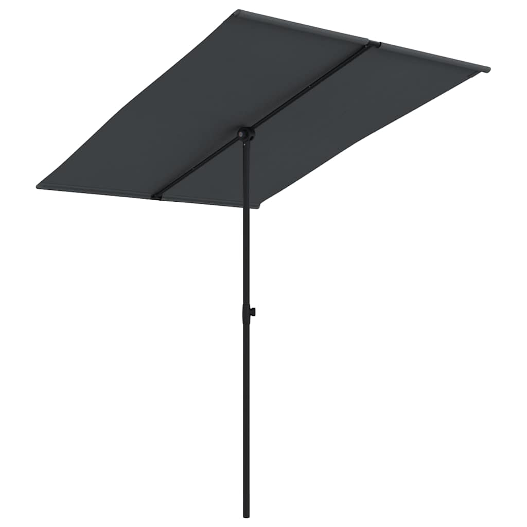 vidaXL Garden Parasol with Aluminium Pole 2x1.5 m Black 2