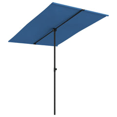 vidaXL Garden Parasol with Aluminium Pole 2x1.5 m Azure Blue 2
