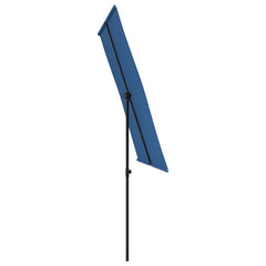 vidaXL Garden Parasol with Aluminium Pole 2x1.5 m Azure Blue 5