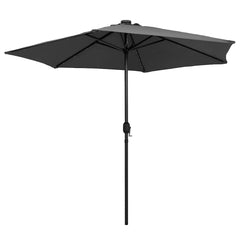 vidaXL Garden Parasol with LED Lights and Aluminium Pole 270 cm Anthracite 3