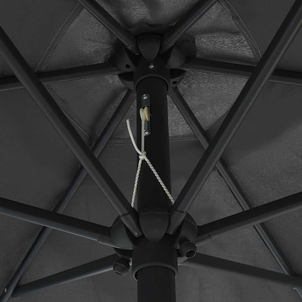 vidaXL Garden Parasol with LED Lights and Aluminium Pole 270 cm Anthracite 5