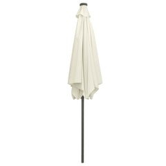 vidaXL Garden Parasol with LED Lights and Aluminium Pole 300 cm Sand White 4