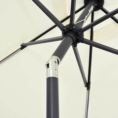 vidaXL Garden Parasol with LED Lights and Aluminium Pole 300 cm Sand White 5