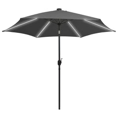 vidaXL Garden Parasol with LED Lights and Aluminium Pole 300 cm Anthracite 2