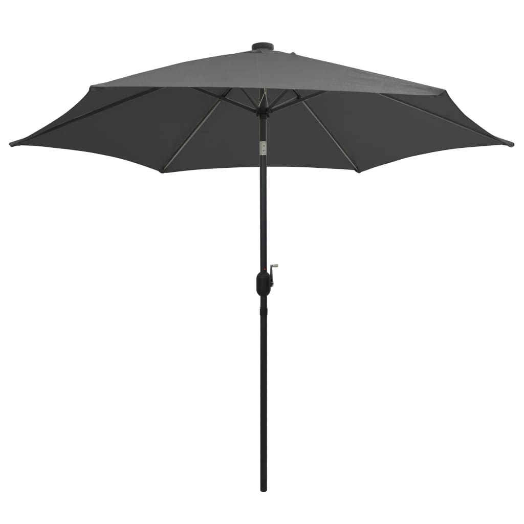 vidaXL Garden Parasol with LED Lights and Aluminium Pole 300 cm Anthracite 3
