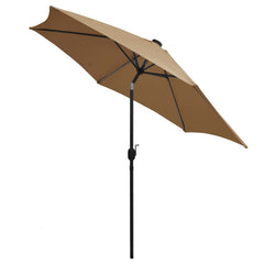 vidaXL Garden Parasol with LED Lights and Aluminium Pole 300 cm Taupe 4