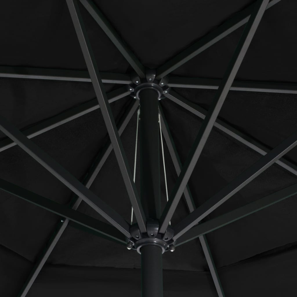 vidaXL Garden Parasol with Aluminium Pole 500 cm Black 5