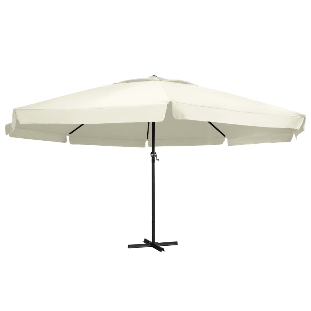 vidaXL Garden Parasol with Aluminium Pole 600 cm Sand White 1
