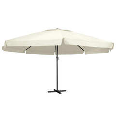 Garden Parasol with Aluminium Pole White 600 cm