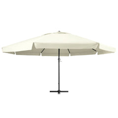 vidaXL Garden Parasol with Aluminium Pole 600 cm Sand White 2