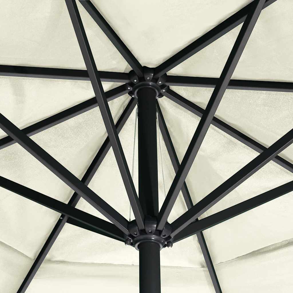 vidaXL Garden Parasol with Aluminium Pole 600 cm Sand White 4