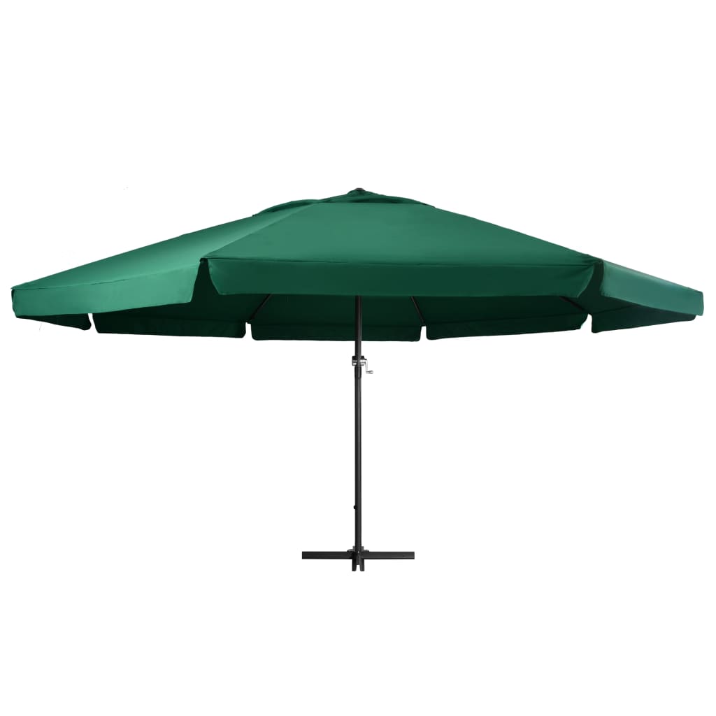 vidaXL Garden Parasol with Aluminium Pole 600 cm Green 2
