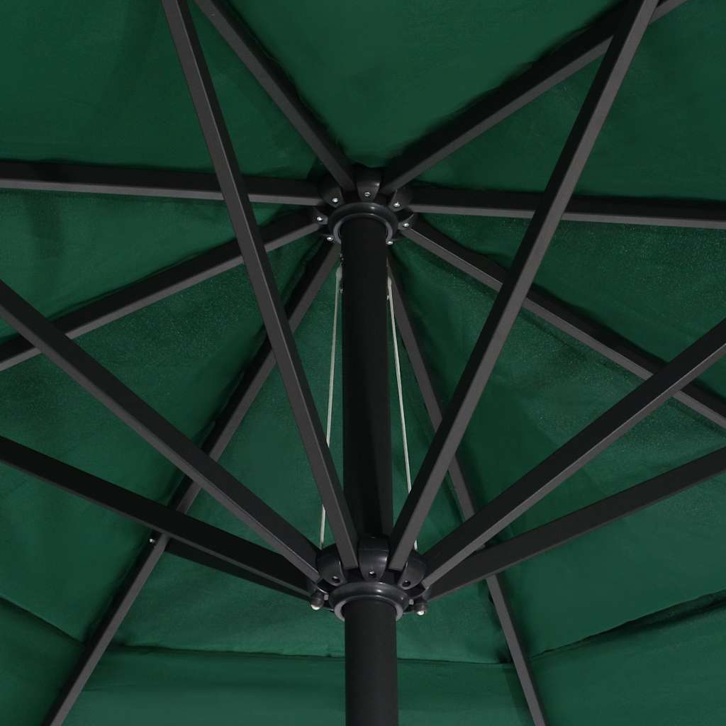 vidaXL Garden Parasol with Aluminium Pole 600 cm Green 5