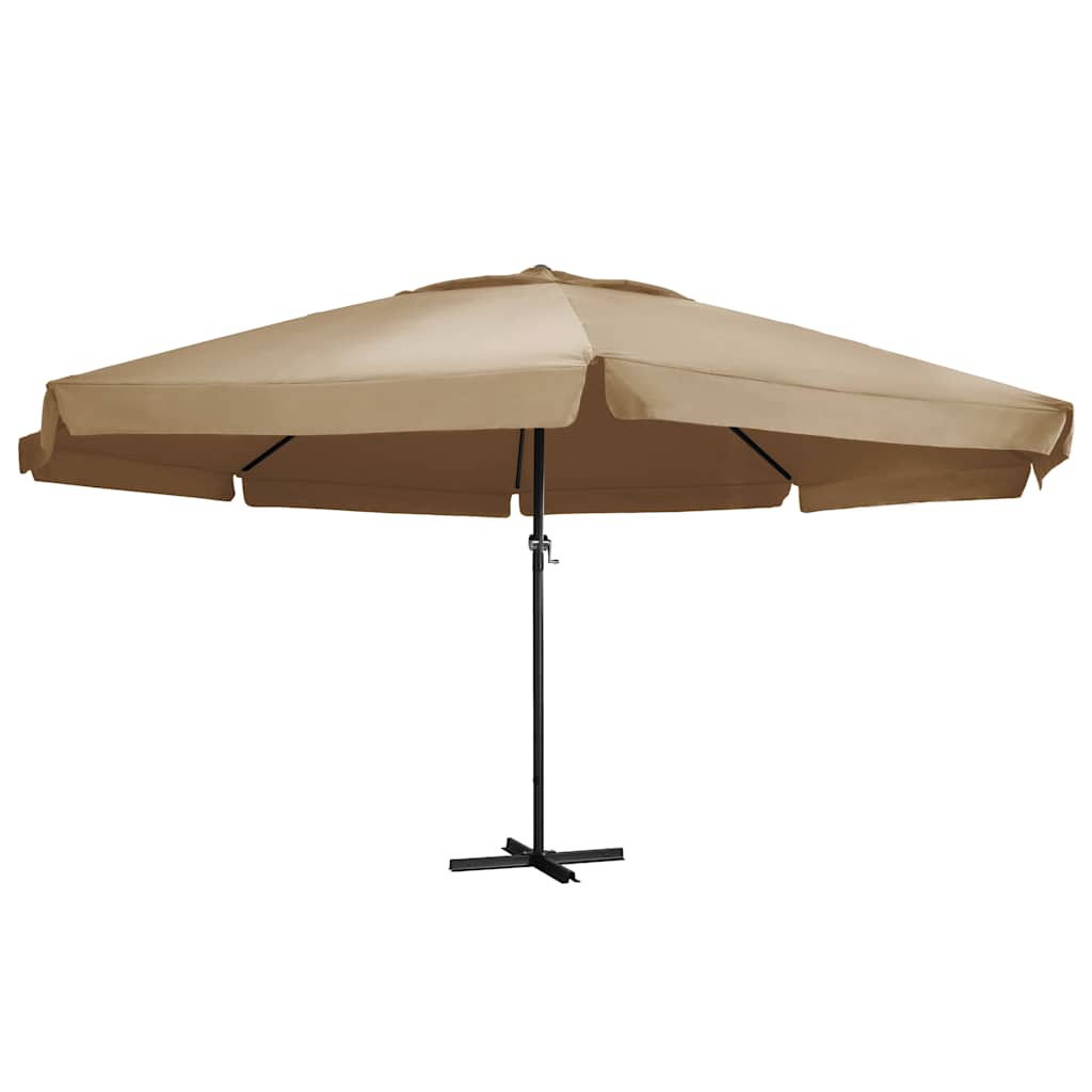 vidaXL Garden Parasol with Aluminium Pole 600 cm Taupe 1
