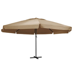 Garden Parasol with Aluminium Pole Taupe 600 cm