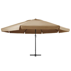vidaXL Garden Parasol with Aluminium Pole 600 cm Taupe 2