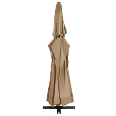 vidaXL Garden Parasol with Aluminium Pole 600 cm Taupe 3