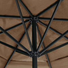 vidaXL Garden Parasol with Aluminium Pole 600 cm Taupe 5