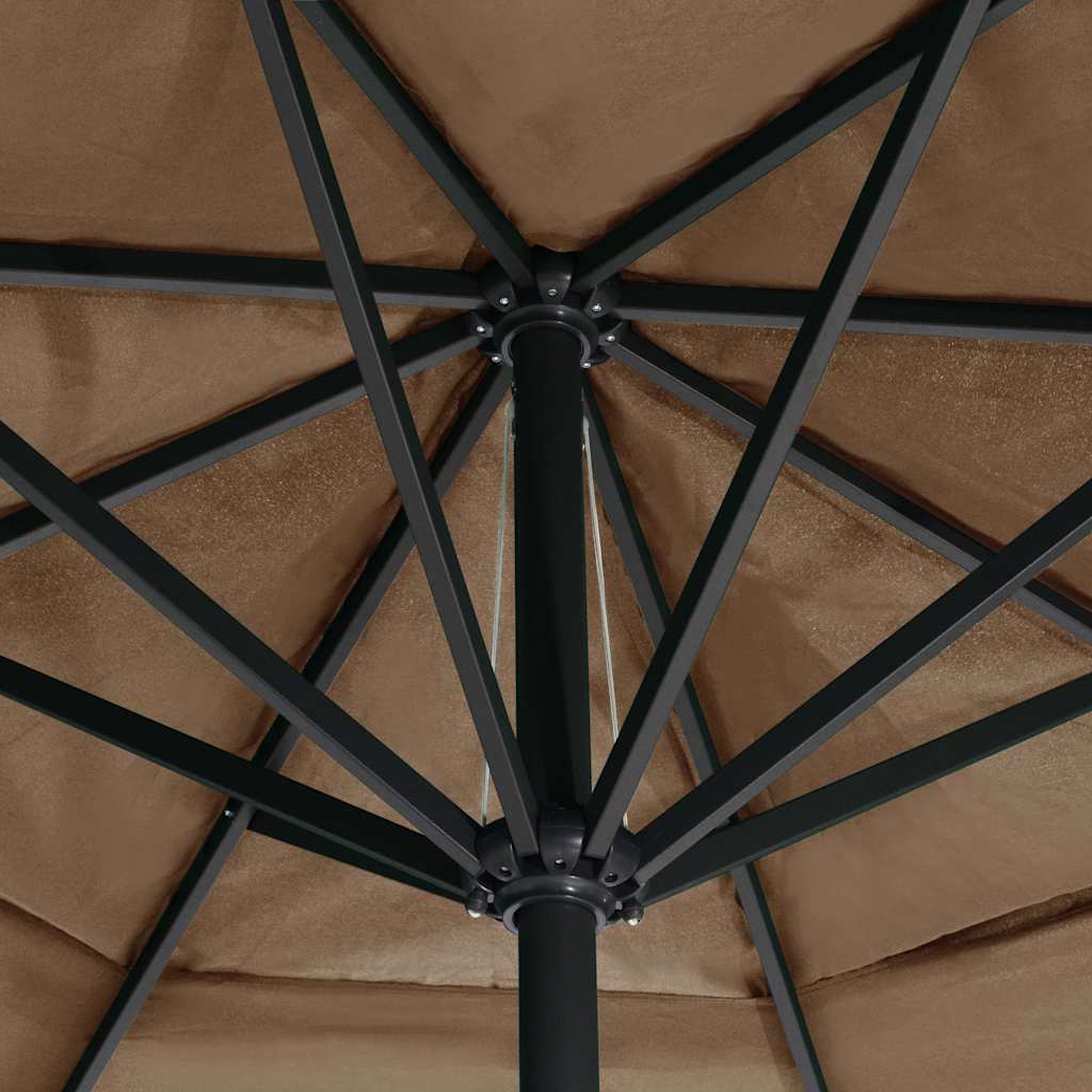 vidaXL Garden Parasol with Aluminium Pole 600 cm Taupe 5
