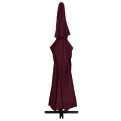 vidaXL Garden Parasol with Aluminium Pole 600 cm Bordeaux Red 3