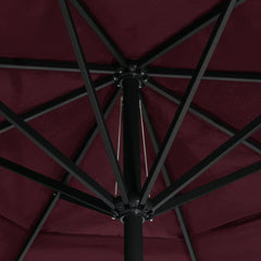 vidaXL Garden Parasol with Aluminium Pole 600 cm Bordeaux Red 4
