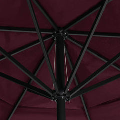 Garden Parasol with Aluminium Pole Bordeaux red 600 cm