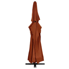 vidaXL Garden Parasol with Aluminium Pole 600 cm Terracotta 3