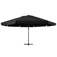 vidaXL Garden Parasol with Aluminium Pole 600 cm Black 2