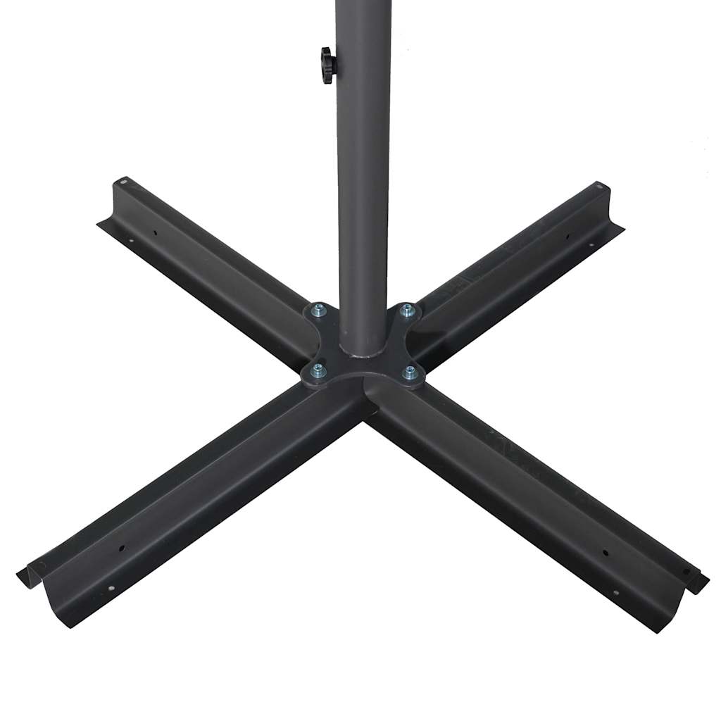vidaXL Garden Parasol with Aluminium Pole 600 cm Black 4