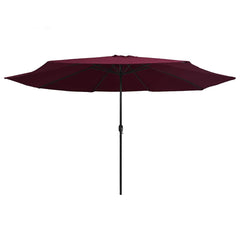 vidaXL Garden Parasol with Metal Pole 390 cm Bordeaux Red 2