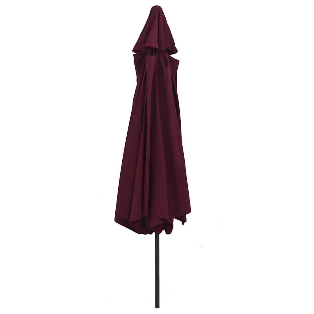 vidaXL Garden Parasol with Metal Pole 390 cm Bordeaux Red 4