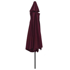 vidaXL Garden Parasol with Metal Pole 390 cm Bordeaux Red 4