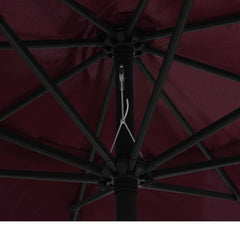 vidaXL Garden Parasol with Metal Pole 390 cm Bordeaux Red 5